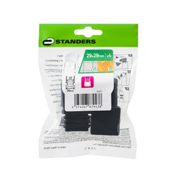 Embout rentrant plastique noir 29 x 29 mm 4 pièces