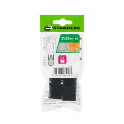 Embout rentrant plastique noir 21 x 21 mm 4 pièces