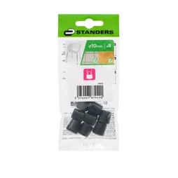 Embout envellopant plastique noir diamètre 10 mm 8 pièces