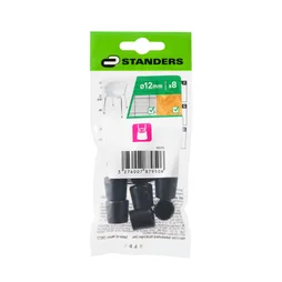 Embout envellopant plastique noir diamètre 12 mm 8 pièces