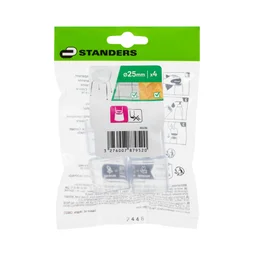 Embout envellopant plastique transparent diamètre 25 mm 4 pièces