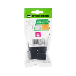 Embout envellopant plastique noir diamètre 20 mm 4 pièces