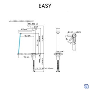Mitigeur de lavabo chrome XL, Easy, SENSEA