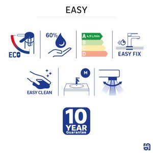 Mitigeur de lavabo chrome M, Easy, SENSEA