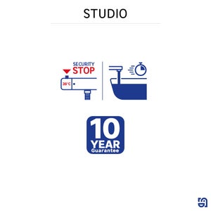 Mitigeur de bain thermostatique noir, Studio, SENSEA
