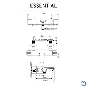 Mitigeur de bain thermostatique chrome, Essential, SENSEA