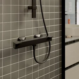 Mitigeur de douche thermostatique noir, Studio, SENSEA