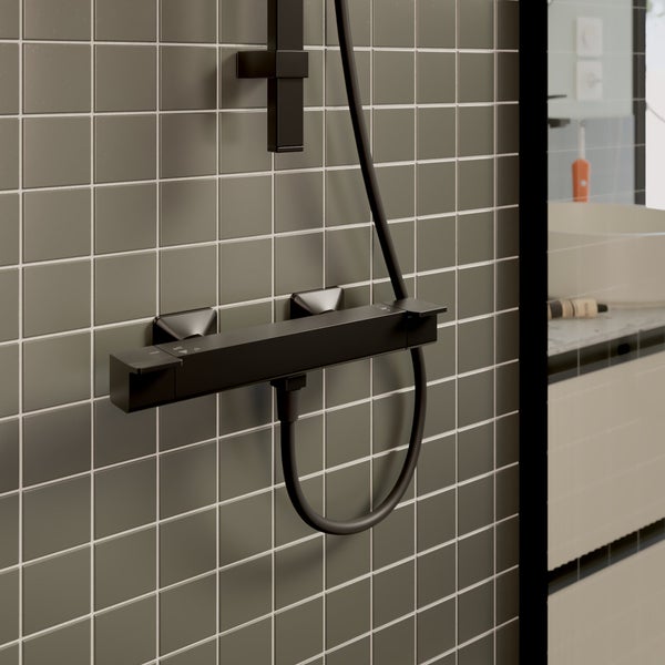 Mitigeur de douche thermostatique noir, Studio, SENSEA