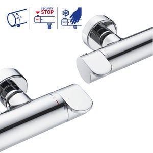 Mitigeur de douche thermostatique chrome, Icone, SENSEA
