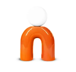 Lampe Pop u, orange, céramique, H.31 cm, G9