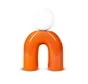 Lampe Pop u, orange, céramique, H.31 cm, G9