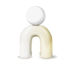 Lampe Pop u, vanille, céramique, H.31 cm, G9