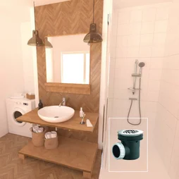 Bonde de douche diam.60 grille diam.85 sortie horizontal D40