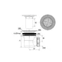 Bonde de douche diam.60 grille diam.85 sortie horizontal D40