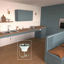 Bonde à bouchon pour évier en grès en diam.60 mm