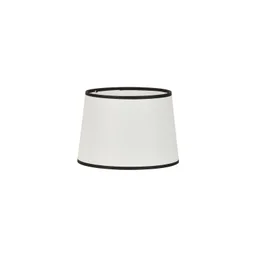 Abat-jour Faa H.14 cm, diam.20 cm tissu, blanc/noir COREP