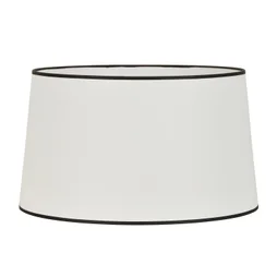 Abat-jour Faa H.26 cm, diam.45 cm tissu, blanc/noir COREP