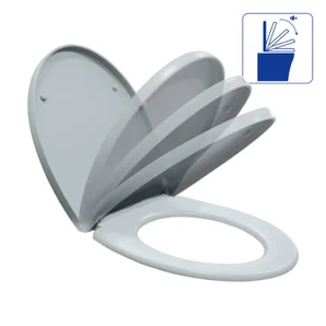Abattant wc polypropylene easy frein de chute declip gris smoke sensea