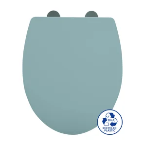 Abattant wc polypropylene easy frein de chute declip bleu aqua sensea