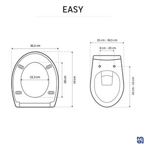 Abattant frein de chute polypropylene blanc SENSEA Easy