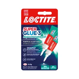 Colle de reparation loctite superglue-3 gel repositionable tube 3g x2