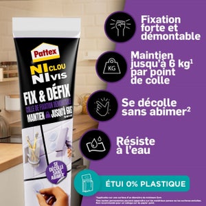 Colle fixation pattex ni clou ni vis fix & defix tube 44g