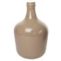 Vase Dame Jeanne verre, beige l.27 x H.42 cm