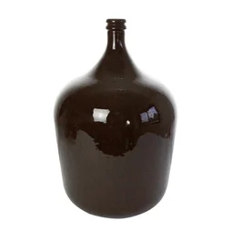 Vase Dame Jeanne verre, marron l.40 x H.56 cm
