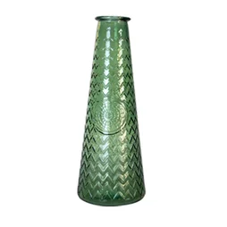 Vase Dame Jeanne verre Mandala, vert l.21 x H.55.5 cm