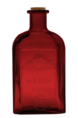Vase Dame Jeanne verre Médoc, rouge l.20 x H.39 cm