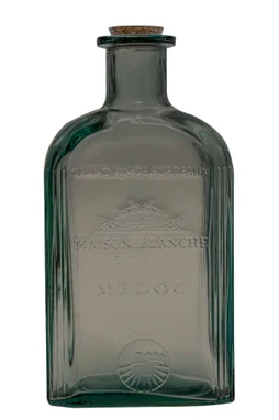 Vase Dame Jeanne verre Médoc, gris l.20 x H.39 cm