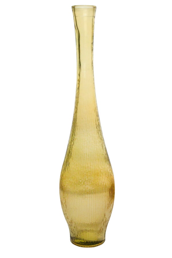 Vase Dame Jeanne verre Zen, safran l.12 x H.50 cm