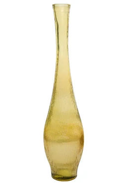Vase Dame Jeanne verre Zen, safran l.12 x H.50 cm