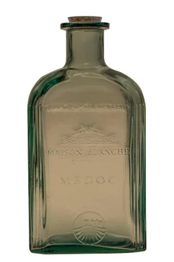 Vase Dame Jeanne verre, Médoc, beige l.20 x H.39 cm