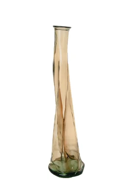 Vase Dame Jeanne verre Everest, beige l.23 x H.80 cm