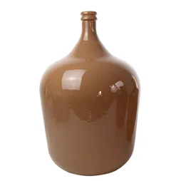 Vase Dame Jeanne verre, marron l.40 x H.56 cm