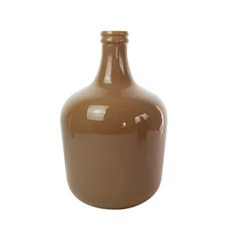 Vase Dame Jeanne verre, marron l.27 x H.42 cm