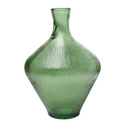 Vase Dame Jeanne verre Zen, vert l.19 x H.27 cm