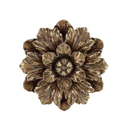 Décoration murale fleur doré 13,5cm