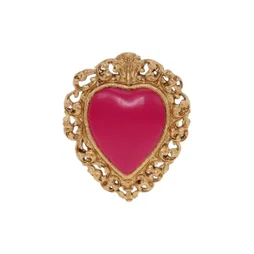 Décoration murale ex-voto cœur coloré rouge 10,5x12,3cm