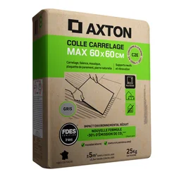 Colle en poudre sol/mur, intérieur/extérieur, max 60x60cm, gris AXTON 25 kg