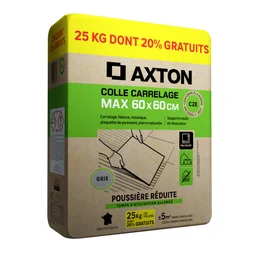 Colle en poudre sol/mur, int/ext, max 60X60cm, gris dont 20% gratuits AXTON 25KG
