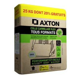 Colle en poudre sol/mur,int/ext, tous formats, gris dont 20% gratuits AXTON 25KG