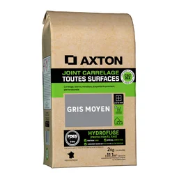 Joint tous types de carrelage et mosaïque gris moyen AXTON, 2 kg