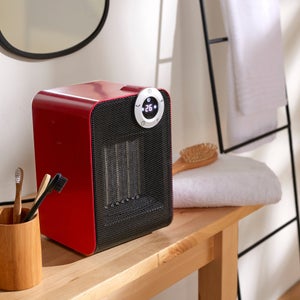 Radiateur salle de bain ceramique mobile 1800w rouge class 3