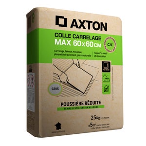 Colle 60X60 intérieure/extérieure, toutes surfaces, AXTON, 25kg, grise