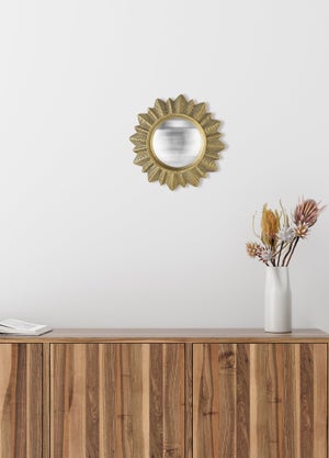 Miroir rond résine doré Maya diam.23 cm