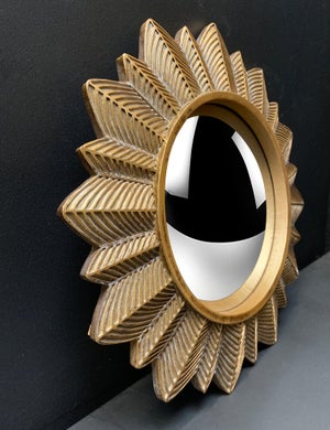 Miroir rond résine doré Maya diam.23 cm