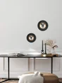 Miroir rond résine noir Fleur diam.20 cm