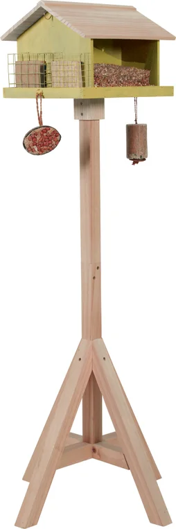 Mangeoire oiseaux du jardin sur pied poser coucou lichen ZOLUX
